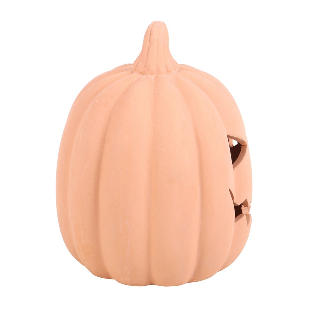 Something Different - 15cm Terracotta Pumpkin Dekorative Figur - Orange